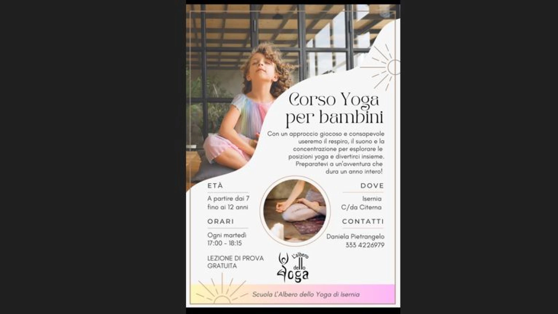 Un corso di yoga per i più piccoli in programma a Isernia